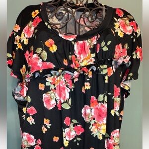 Haptics Floral Black Women's Top